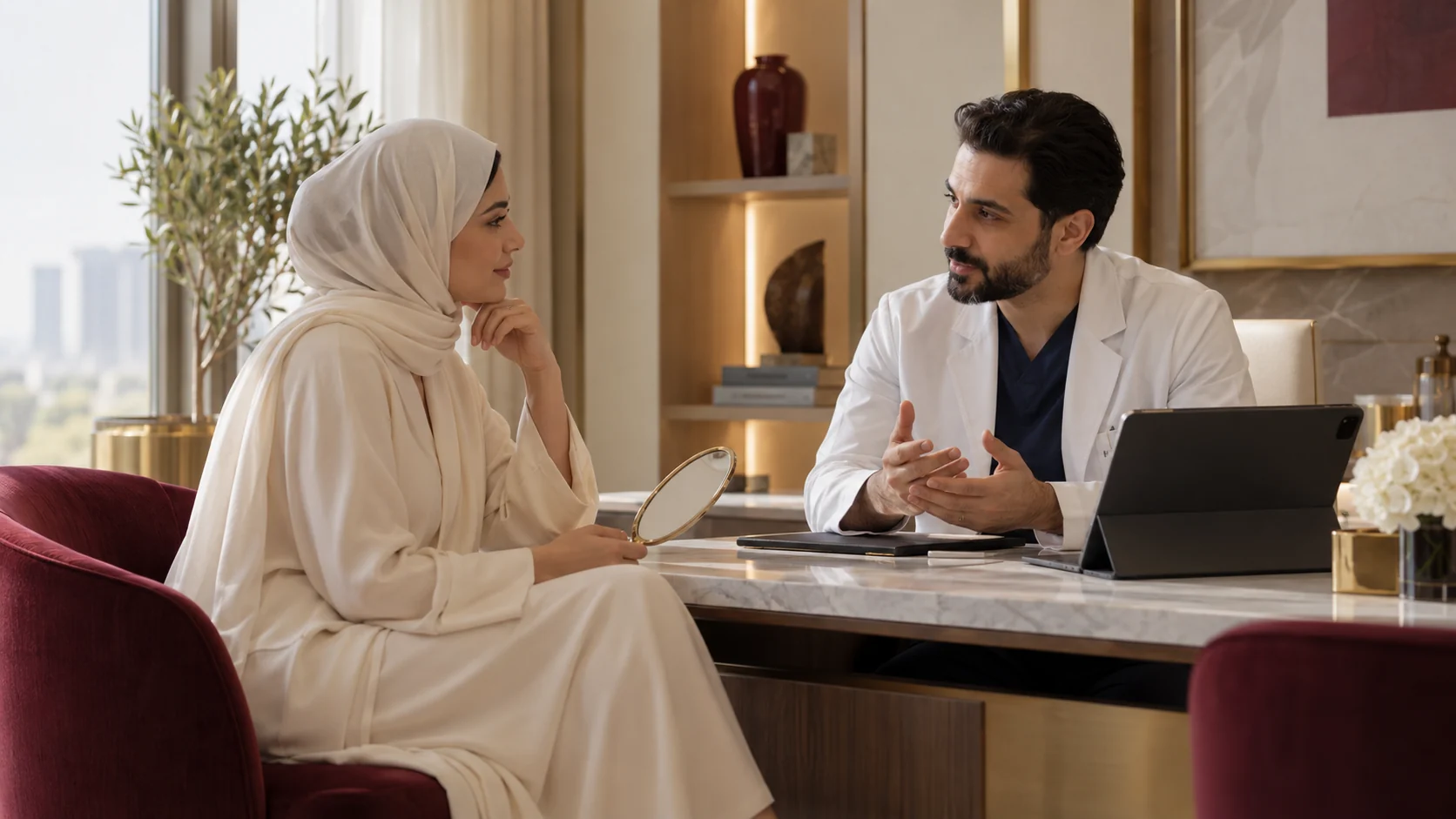 استشارة لمناقشة أهداف الجراحة التجميلية